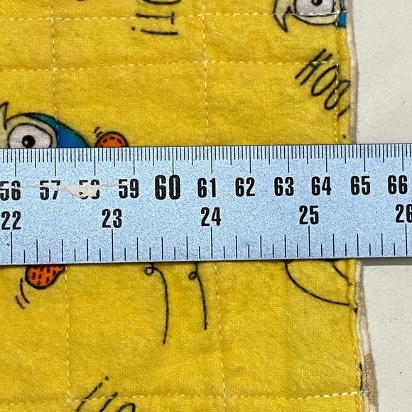 Handmade Handcrafted Baby Quilted Small Blanket Multicolored Yellow Owl - Picture 4 of 6